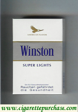 Winston American Flavor Super Lights cigarettes hard box